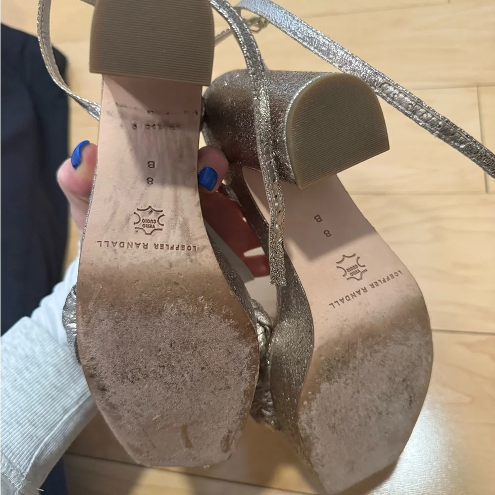 Loeffler Randall Metallic Silver Braided Heels - Picture 4 of 5